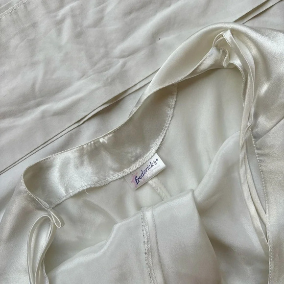 Frederick’s of hollywood vintage white lace beaded pearl satin maxi slip dress - Picture 4 of 5